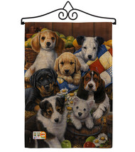 Country Bumpkin Puppies Burlap - Impressions Decorative Metal Wall Hanger Garden - £26.72 GBP