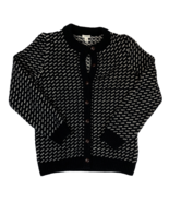 LL Bean Womens Button Front Birdseye Wool Birdseye Sweater Navy Blue XS ... - $907.55 MXN