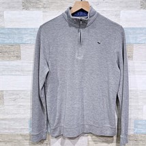 Vineyard Vines Saltwater 1/4 Zip Pullover Gray Pique Pima Cotton Boys XL 18 - $39.59