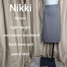 Nikki Brown Light Weight Pencil Skirt Size 12. - £9.74 GBP
