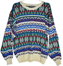 VTG Architect Acrylic Multi-color Knit Winter Sweater Geometric Print Un... - $507.21 MXN