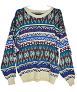 VTG Architect Acrylic Multi-color Knit Winter Sweater Geometric Print Un... - $27.55