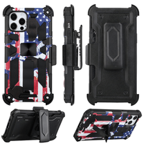 Camouflage Machine 3in1 Combo Holster Case for iPhone 13 Pro Max 6.7&quot; US FLAG - £6.71 GBP