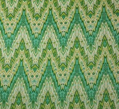 Waverly Bray Flamestitch Citron Green Chevron 100% Linen Fabric By Yard 54&quot;W - £12.57 GBP