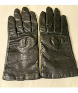 Women’s Black Leather Gloves - Acrylic Lining Size 7 - £8.64 GBP