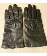 Women’s Black Leather Gloves - Acrylic Lining Size 7 - $10.99