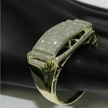 Herren 3. Karat Runde Künstlicher Diamant Verlobung Hochzeit Rosa Ring Gelb - £80.23 GBP