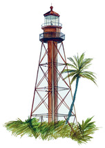 Sanibel Florida Lighthouse Printed Vinyl Decal High Quality Wall Window Car - $6.95+