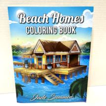 Jade Summer Beach Homes Adult Coloring Book Unused Made in the USA - £9.88 GBP