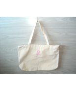 Breast Cancer Survivor Ribbon Embroidered Tote Bag Natural Canvas 19&quot; x ... - £11.37 GBP