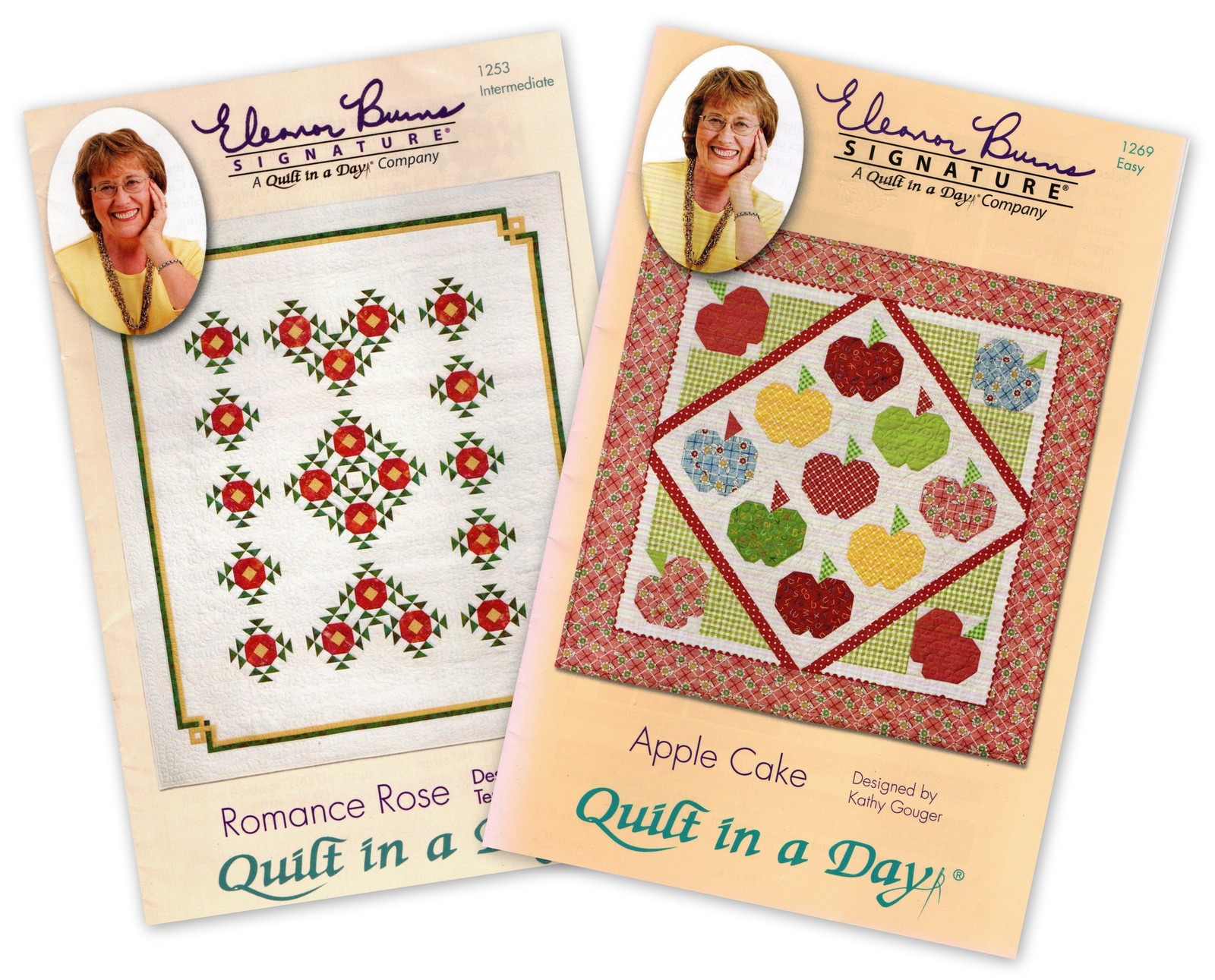 Eleanor Burns Quilt In A Day Romance Rose Apple Cake Easy Intermediate Lot of 2