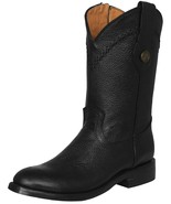 Mens Black Western Cowboy Boots Zipper Casual Dress Leather Roper Hombre... - $210.28 CAD