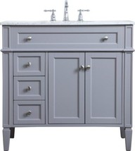Bathroom Vanity Sink Contemporary Single Gray Brush Steel Solid Wood - £1,587.70 GBP