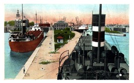 The Soo Lock Sault Ste Marie Boat Michigan Unused Postcard - £11.66 GBP