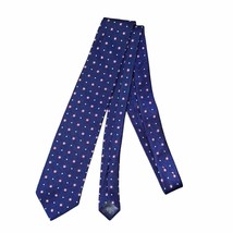 Brooks Brothers 100% Silk Navy Blue Print Tie - £19.68 GBP