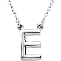 Precious Stars Unisex Sterling Silver Block Font E Initial Necklace - £53.84 GBP