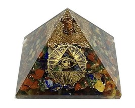 Chakra Chip Orgonite Pyramid ~ Orgone Energy Generator, Healing And Balancing, M - £15.64 GBP