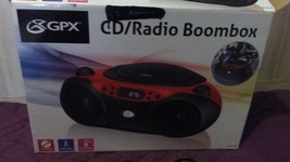 SPORTY RED/BLACK GPX  CD &amp; RADIO BOOM BOX  - $39.59