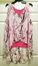 Nextmia Womens Size 20 Sleeveless Layered Top Pink Floral - £21.62 GBP