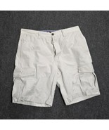 Men&#39;s CHAPS Casual Flat Front 100% Cotton Shorts Hampton Khaki Size 32 - $33.83 CAD