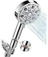 Filtered Shower Head with Detachable Handheld, 5.1&quot; Chrome Surface, 9 Sp... - £11.45 GBP