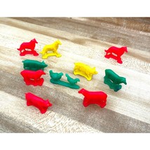 Lot of 10 Mixed Farm Animals Hard Plastic Toys Cake Toppers - £6.11 GBP