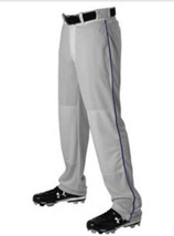 Alleson 605WLB Adult XXL Gray W Navy Braid Sideseams Baseball Pants-NEW-SHIP24HR - £20.16 GBP