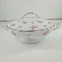 Noritake Anita 5309  8.75&quot; Covered Vegetable Bowl Pink Flowers Japan - $28.01