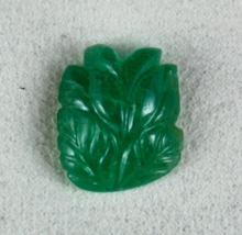 Natural Zambian Emerald Carved Leaf 16.64 Carats Gemstone For Ring Or Pendant - £852.84 GBP