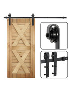 Modern Closet Hardware Kit 6.6Ft Sliding Barn Door Hang Style Track Rail... - £54.72 GBP