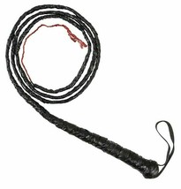 6’ Black Leather BULL WHIP Cosplay Cowboy Rodeo Novelty LARP Costume Prop Weapon - £6.69 GBP