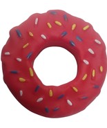 Red 5.3 Inch Donut Squeaky Dog Toy - $6.72 CAD
