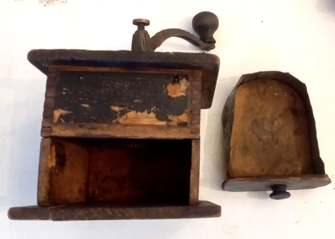 Belmont Antique Coffee Mill No 2870 Rustic Primitive Decor Wooden Grinde... - $24.69