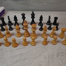 Vintage Wooden Chess Pieces Complete Set Unbranded  - £23.51 GBP