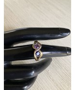 Handmade Artisan brass ring with Amethyst - £26.83 GBP