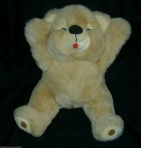 16&quot; Big Vintage Mty International Tan Brown Teddy Bear Stuffed Animal Plush Toy - £25.97 GBP