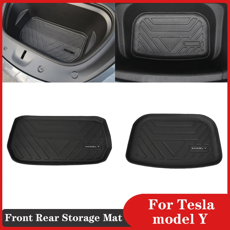 For Tesla Model Y 2021-2023 Accessories TPE Pad Front Rear Storage Mat Cargo - £18.54 GBP+