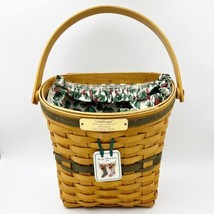 1998 Longaberger Glad Tidings Basket Protector &amp; liner Christmas Tie On ... - £23.50 GBP