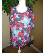 LuLaRoe Irma Patriotic 4th of July Hi Lo T- Shirt/Tunic Stars Women Ladi... - $284.14 MXN