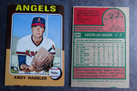 1975 Topps Mini #261 Andy Hassler Angels Miscut Error Oddball Baseball Card - $4.99