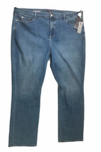 NYDJ Blue Medium Wash Marilyn Straight Leg Jeans Women&#39;s Plus Size 24W New - £23.77 GBP