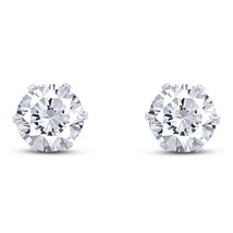 5mm Moissanite Rond Solitaire Boucles D&#39;Oreilles 14k Plaqué or Blanc Argent 925 - £32.20 GBP