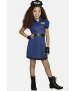 Officer Cutie Girls Police Halloween Costume Size 8 Blue Dress &amp; Hat NEW - £12.44 GBP