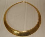 Monet  Gold Tone Omega Snake Collar Choker Necklace 16&quot;   Vintage 1980&#39;s - £23.34 GBP