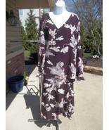 NWT CALVIN KLEIN 2 PC AUBGERINE FLORAL TOP AND SKIRT SET XL/16 $179 - $49.99