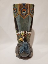 Artesania Rinconada Peacock Handmade 10.5&quot; Sculpture Figurine Vase Uruguay - £98.69 GBP