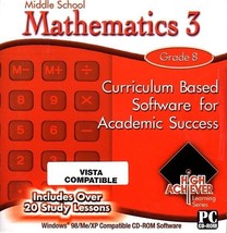 High Achiever Middle School Mathematics 3 (Grade 8) CD-ROM -NEW In Retail Sleeve - £3.98 GBP