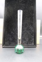 Vtg MCM Green Art Glass Slim Bud Vase Bullicante Hand Made Portugal - $19.99