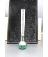 Vtg MCM Green Art Glass Slim Bud Vase Bullicante Hand Made Portugal - $19.99