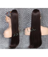 Dark Brown Human Hair Blend PONYTAIL Hair piece Drawstring extra long wa... - $931.99 MXN